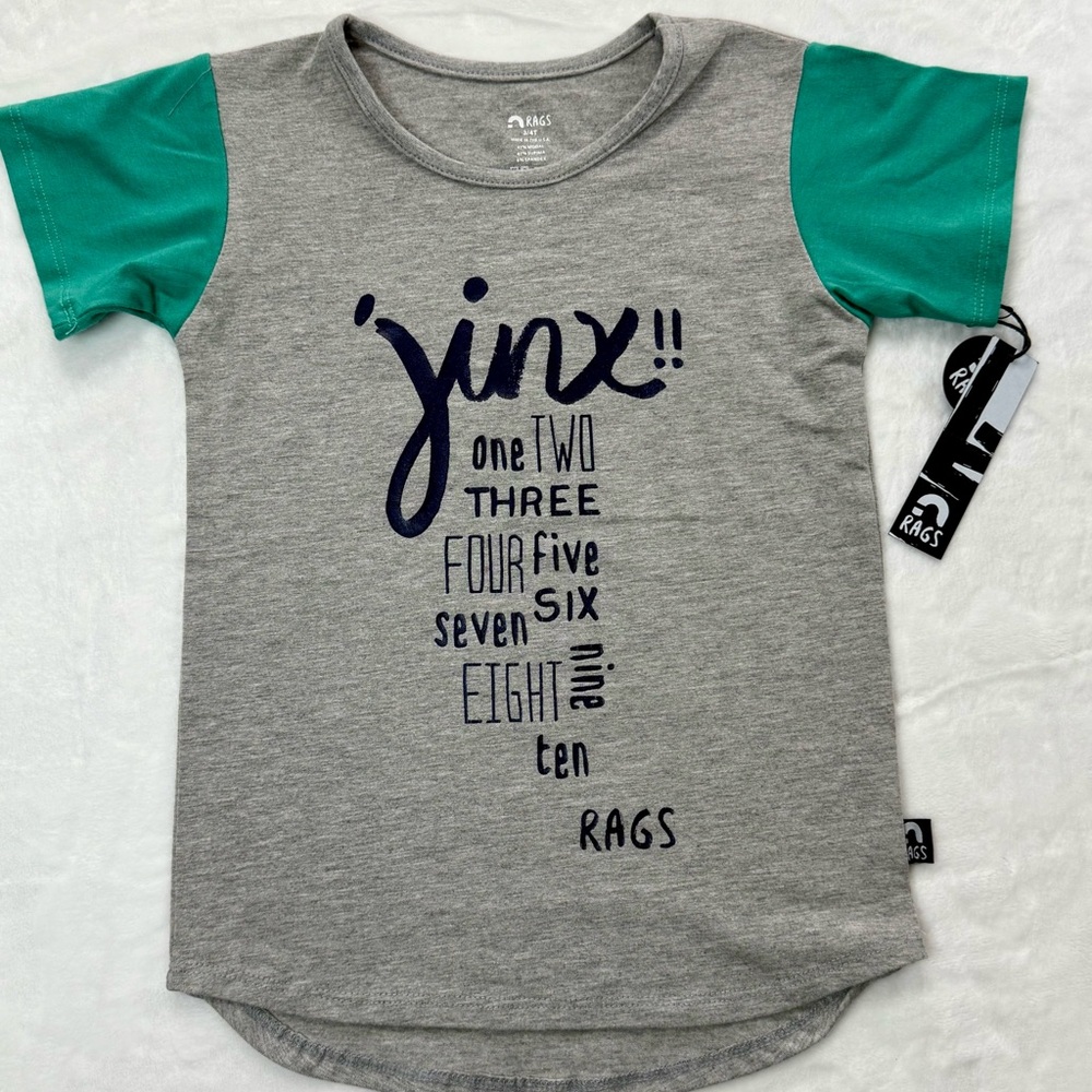New Rags to Raches Kids Classic‎ Jinx Graphic Tee - size 3/4